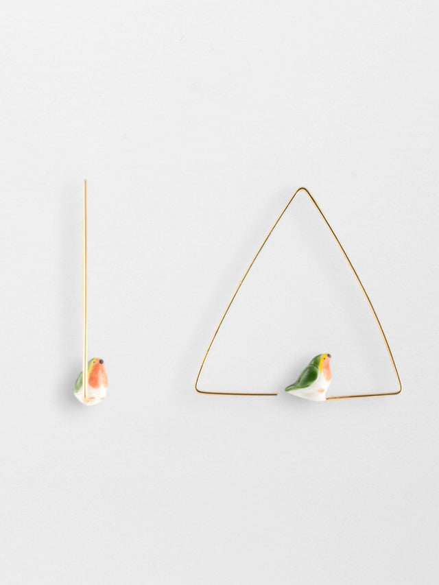 nach bijoux Créoles triangle rouge-gorge