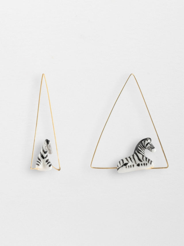 nach bijoux Créoles triangle zèbre