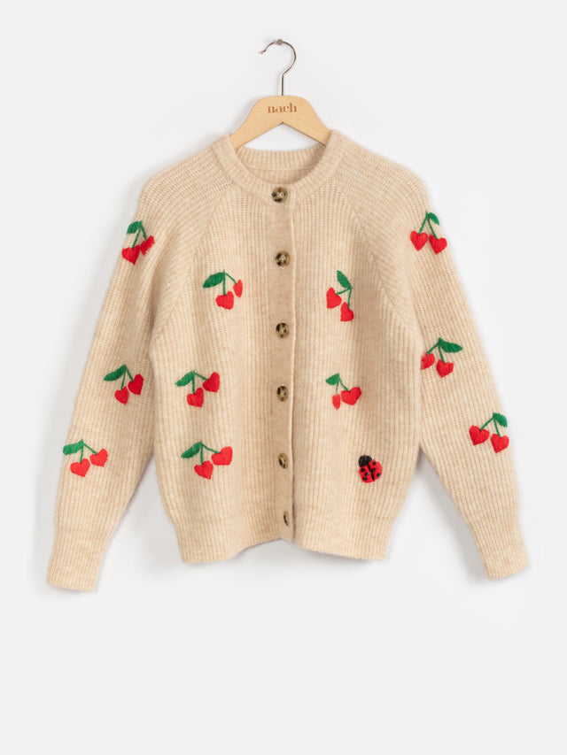 Nach Bijoux Gilet Beige En Maille - Chérie Cherry