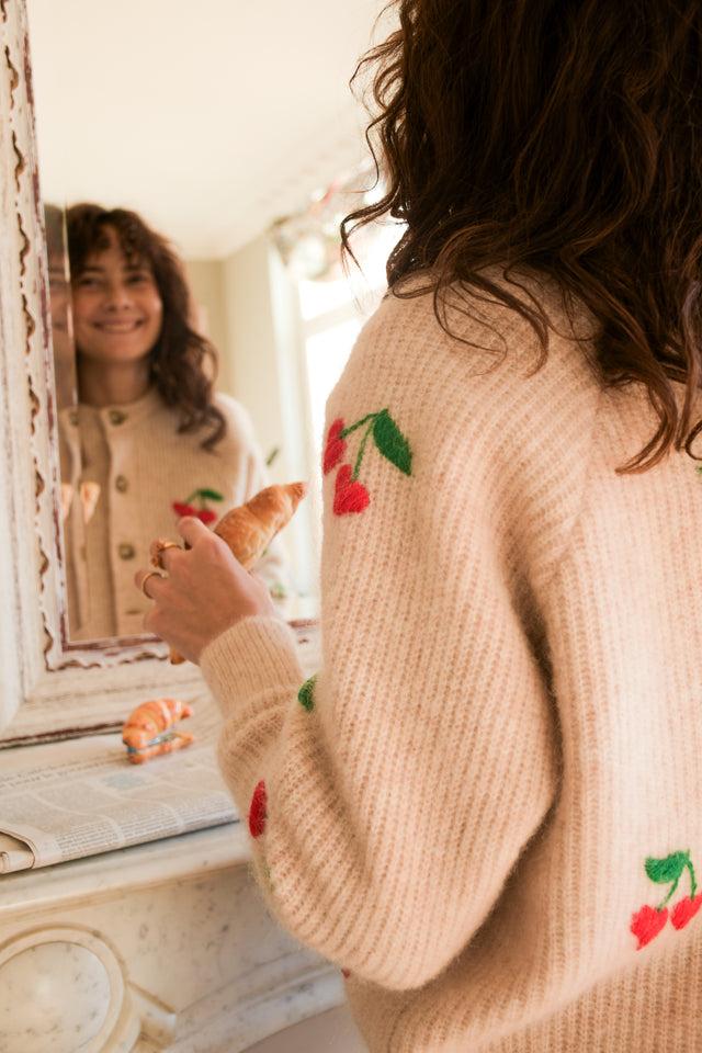 Nach Bijoux Gilet Beige En Maille - Chérie Cherry