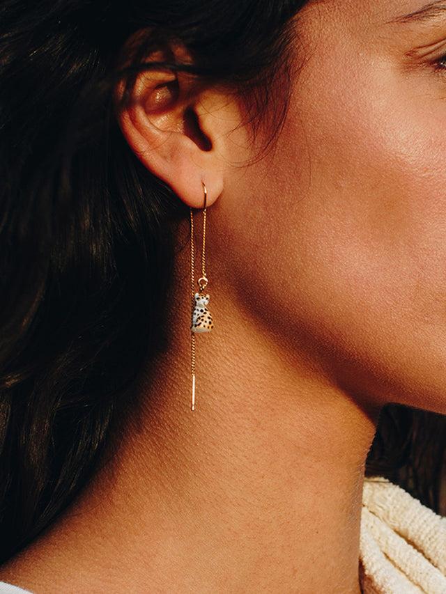 Nach Bijoux Longues Boucles D'oreilles Léopard