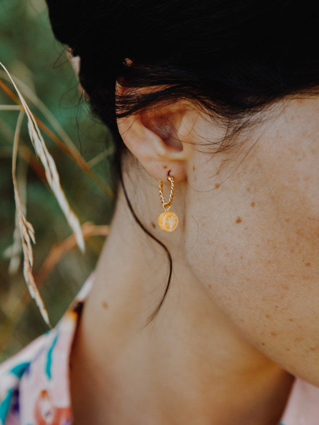 Nach Bijoux Mini Créole Citron - Vendue à L'unité