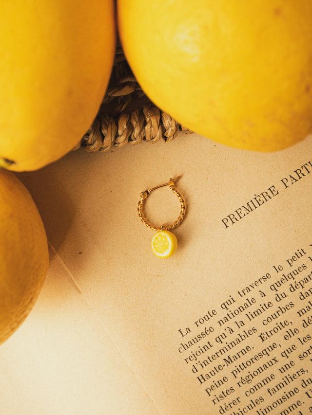 Nach Bijoux Mini Créole Citron - Vendue à L'unité