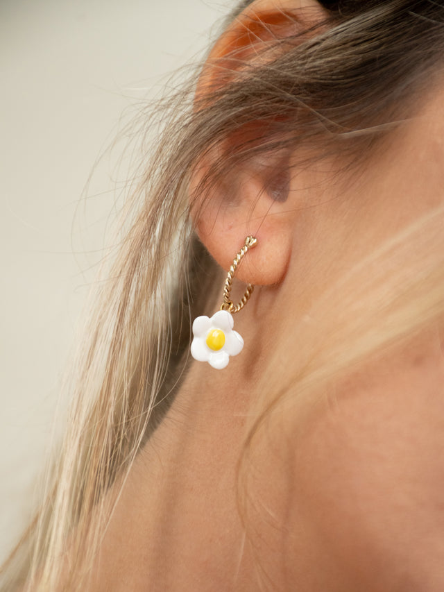 Nach Bijoux Mini Créole Fleur Blanche