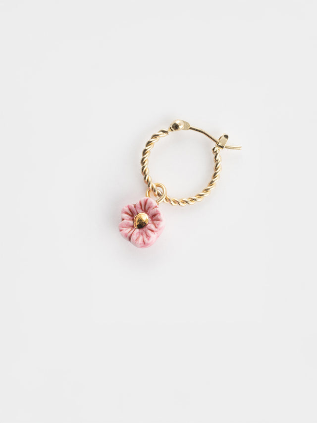 nach bijoux Mini créole fleur rose