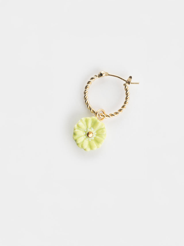 nach bijoux Mini créole fleur verte