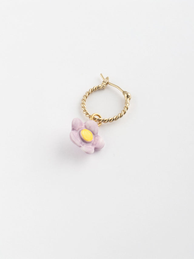 nach bijoux Mini créole fleur violette