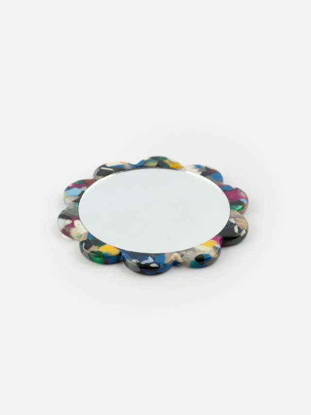 Nach Bijoux Miroir Bleu En Forme De Fleur