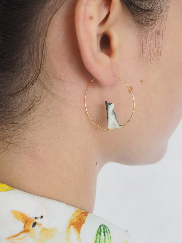 Nach Bijoux Petites Créoles Chat Tabby