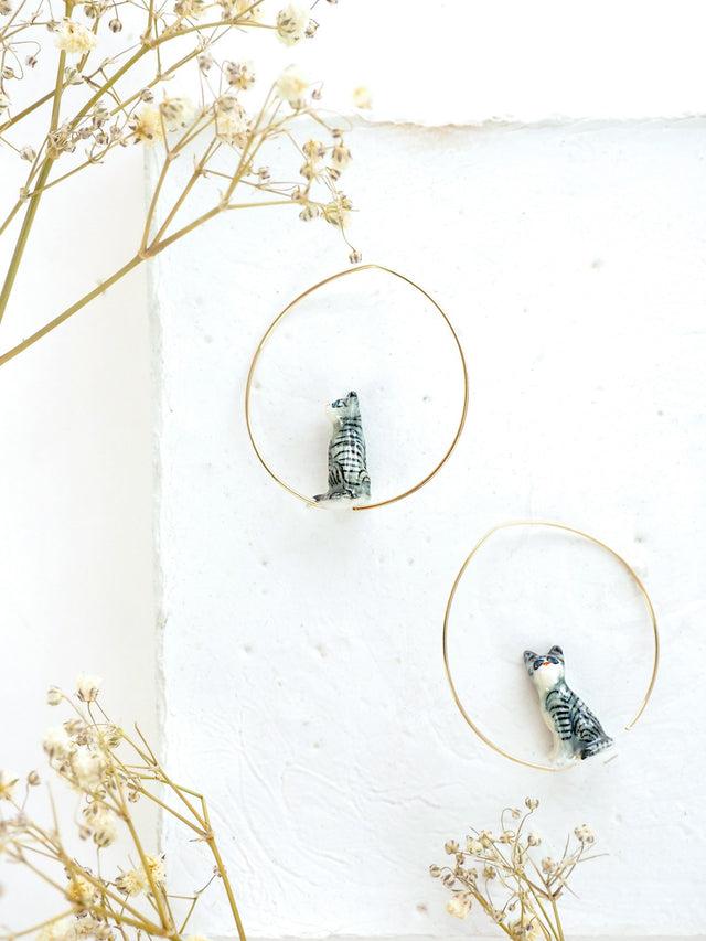 Nach Bijoux Petites Créoles Chat Tabby