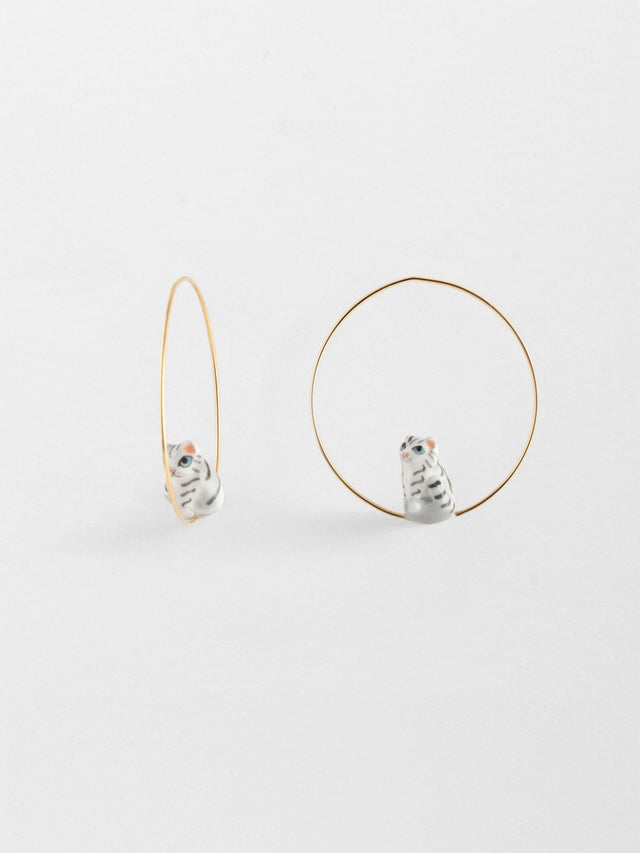 Nach Bijoux Petites Créoles Chaton Tabby