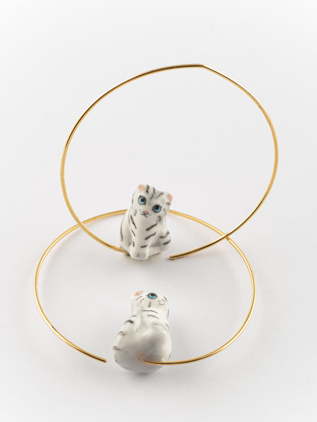 Nach Bijoux Petites Créoles Chaton Tabby