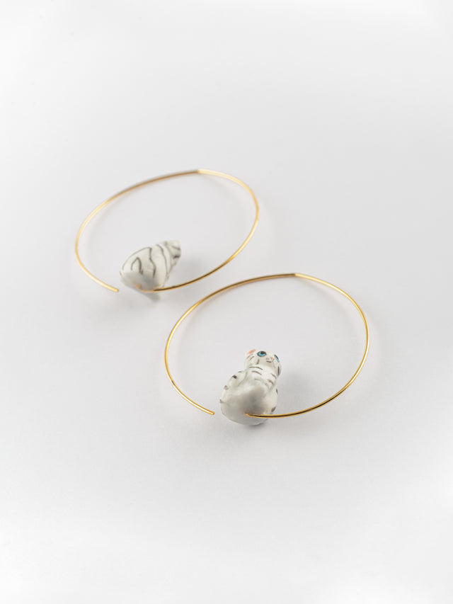 Nach Bijoux Petites Créoles Chaton Tabby