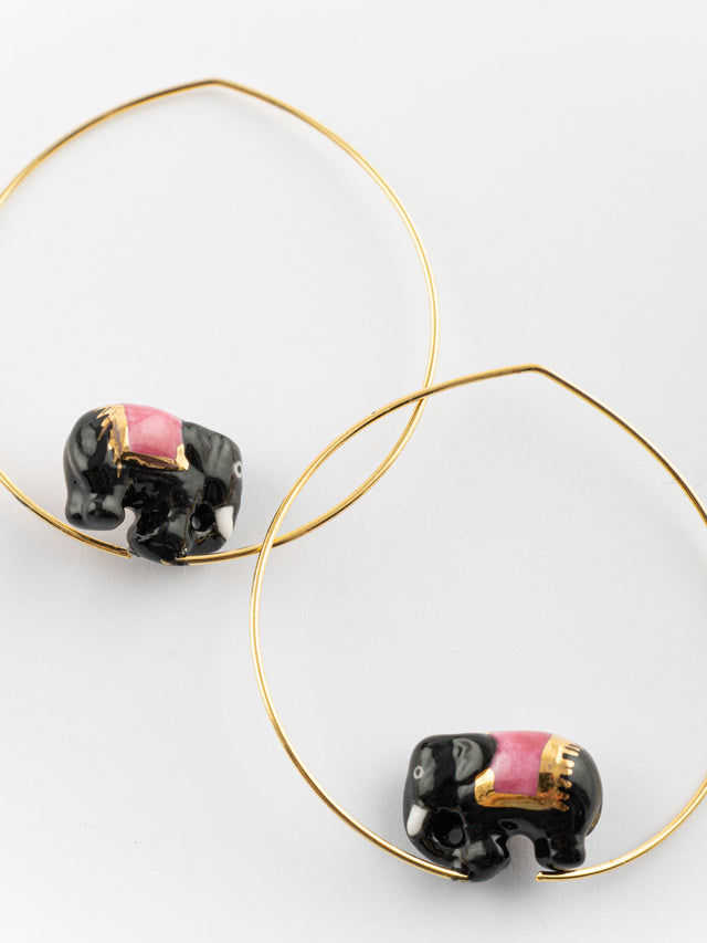 Nach Bijoux Petites Créoles éléphant D'Asie