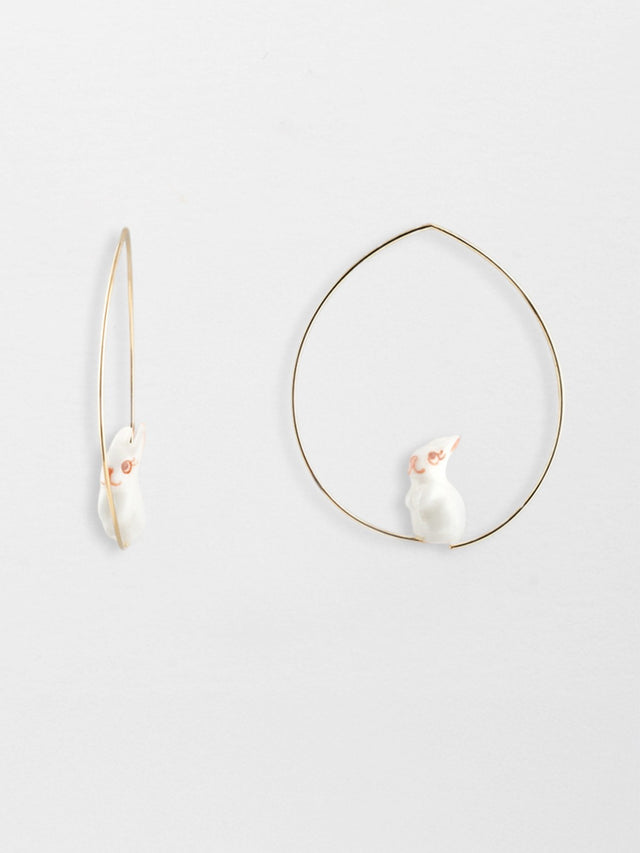 nach bijoux Petites créoles lapin