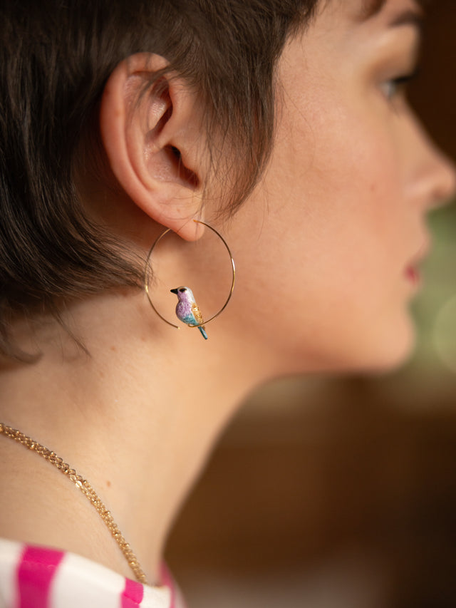 Nach Bijoux Petites Créoles Oiseau Rollier