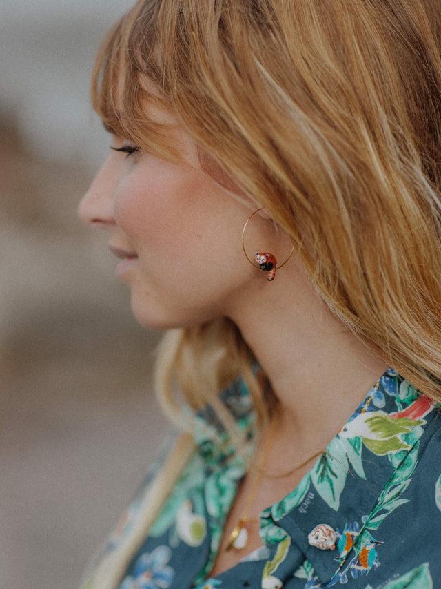 Nach Bijoux Petites Créoles Panda Roux