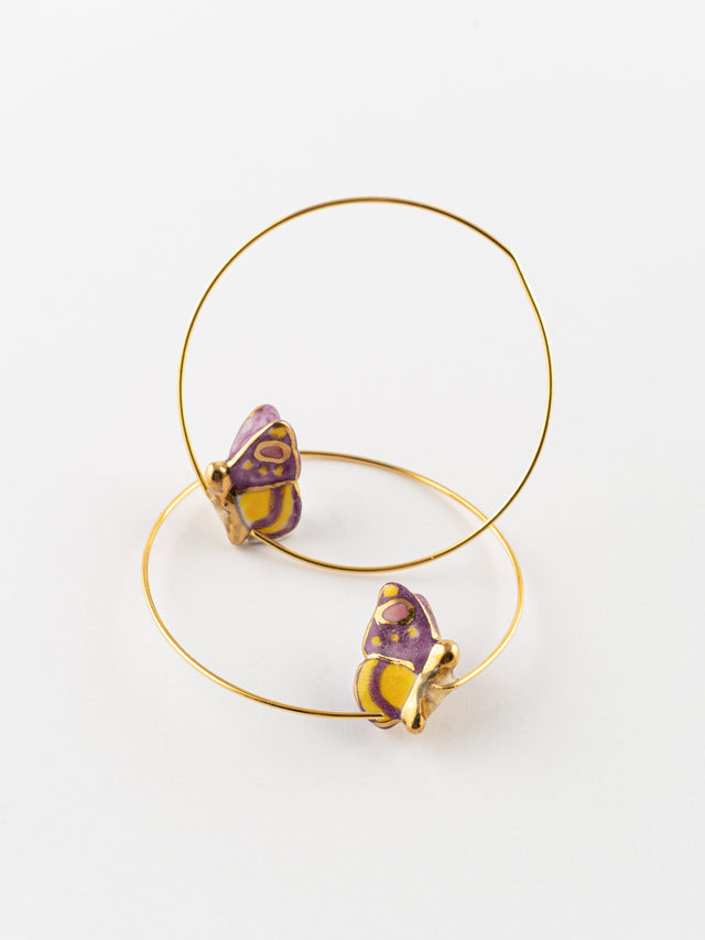 Nach Bijoux Petites Créoles Papillon Violet