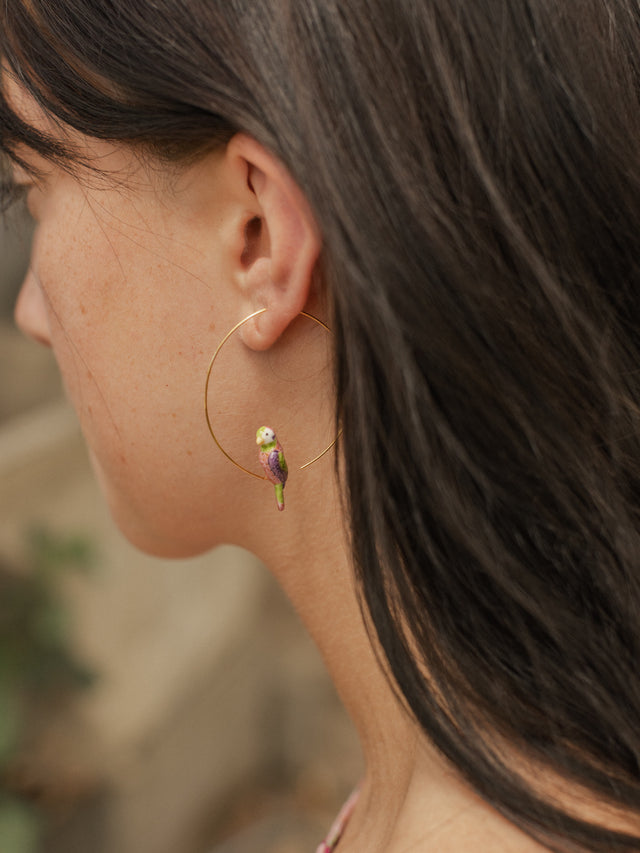 Nach Bijoux Petites Créoles Perruche à Moustaches