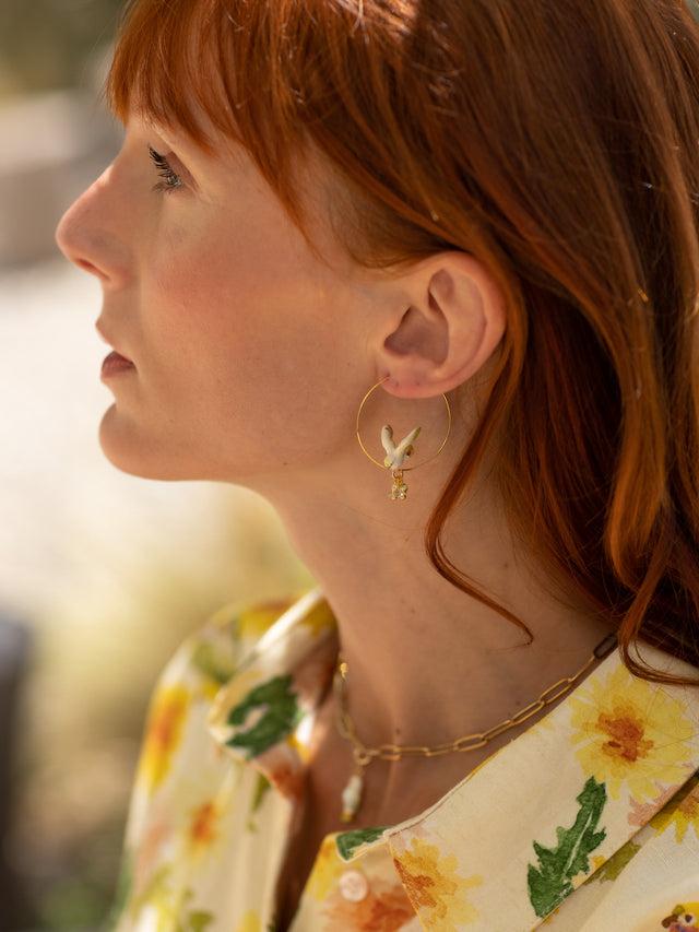 Nach Bijoux Petites Créoles Perruches & Perles