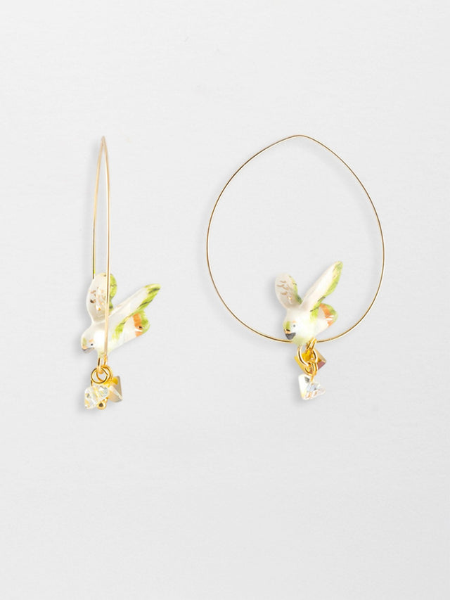 nach bijoux Petites créoles perruches & perles