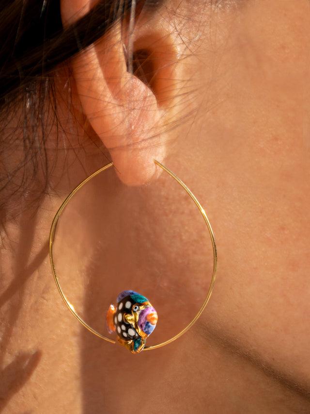 Nach Bijoux Petites Créoles Poisson Tacheté