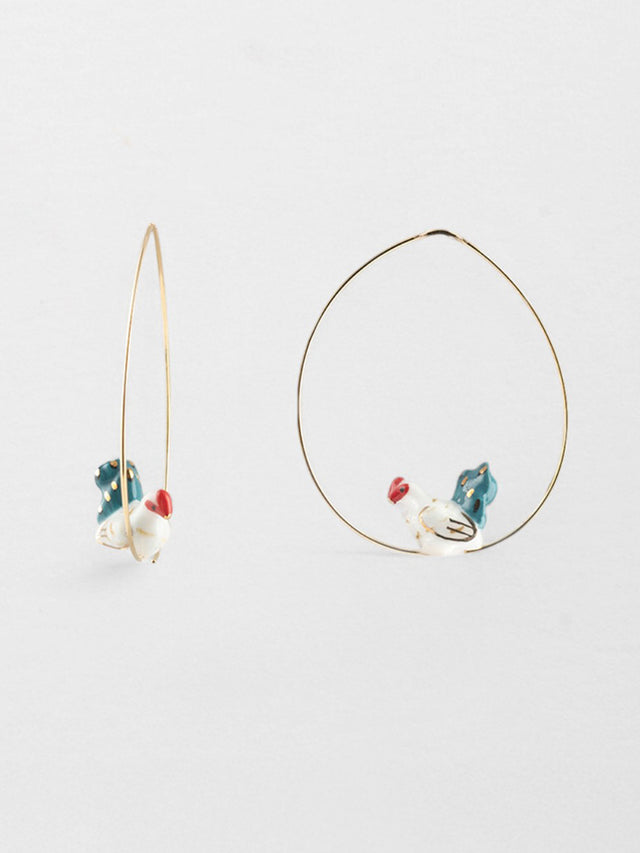 nach bijoux Petites créoles poule