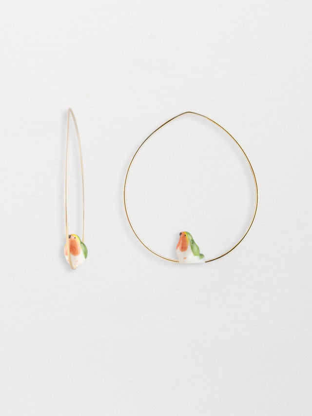 nach bijoux Petites créoles rouge-gorge