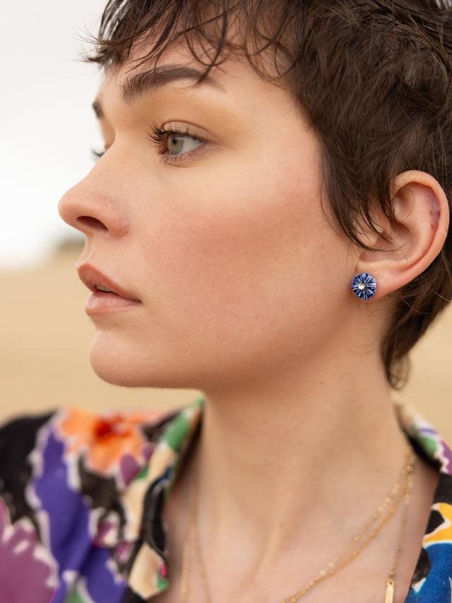 Nach Bijoux Petites Puces D'oreilles Chardon Bleu