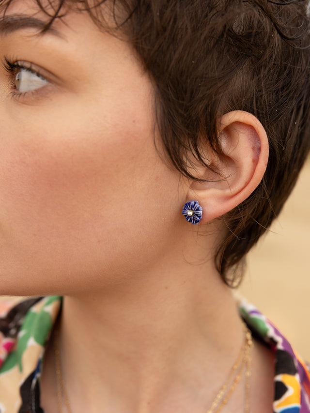 Nach Bijoux Petites Puces D'oreilles Chardon Bleu