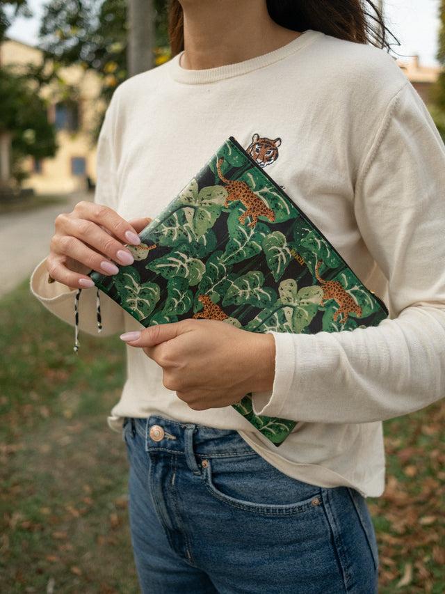 Nach Bijoux Pochette Feuilles & Léopard