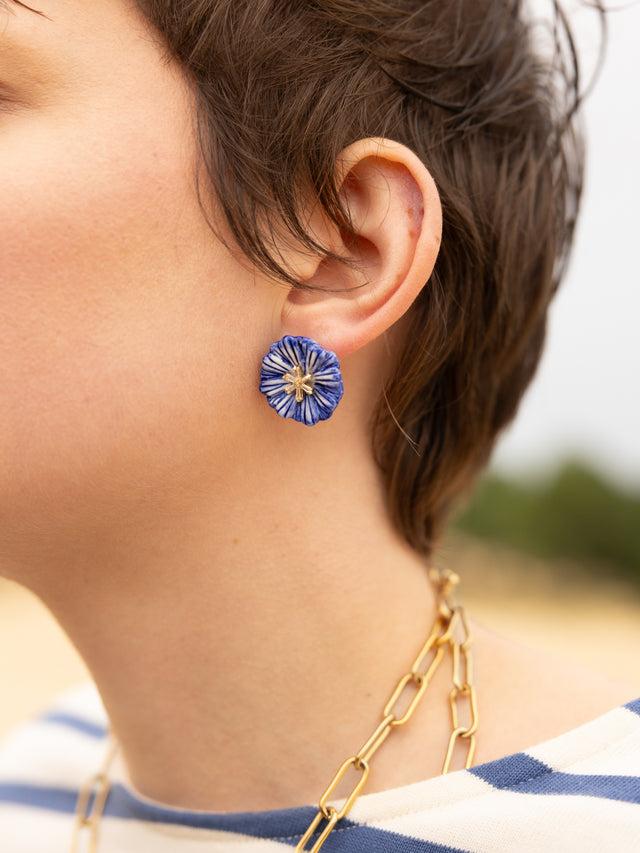 Nach Bijoux Puces D'oreilles Chardon Bleu