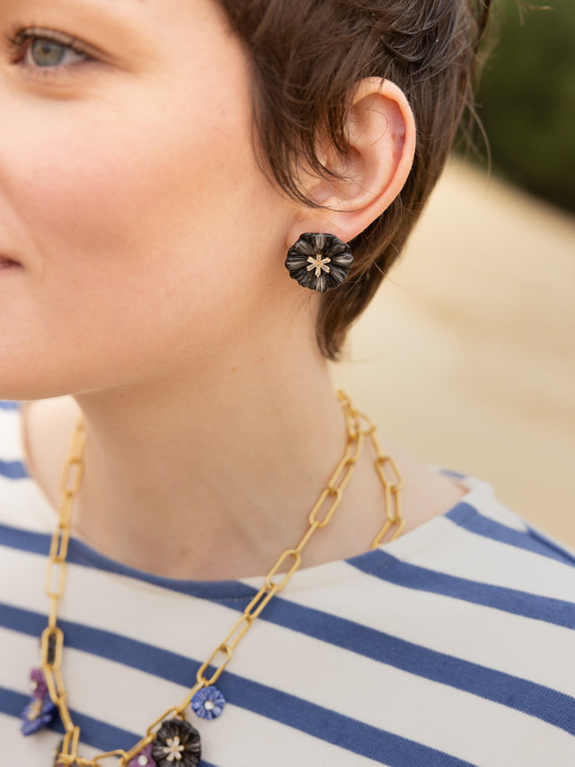 Nach Bijoux Puces D'oreilles Chardon Noir
