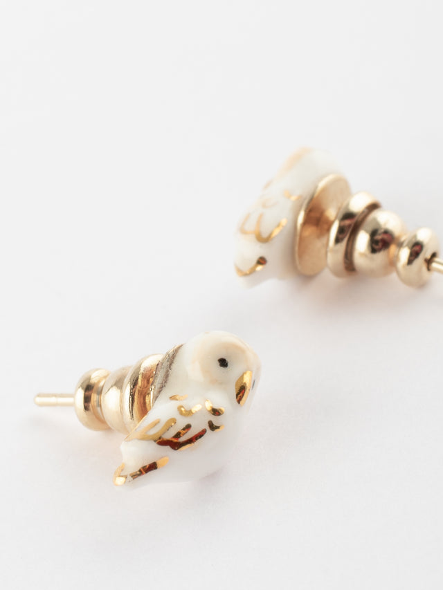 Nach Bijoux Puces D'oreilles Chouette Blanche