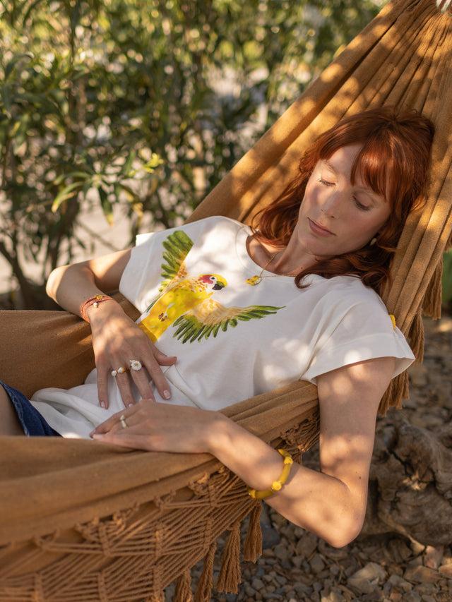 Nach Bijoux T-shirt Perruche Jaune