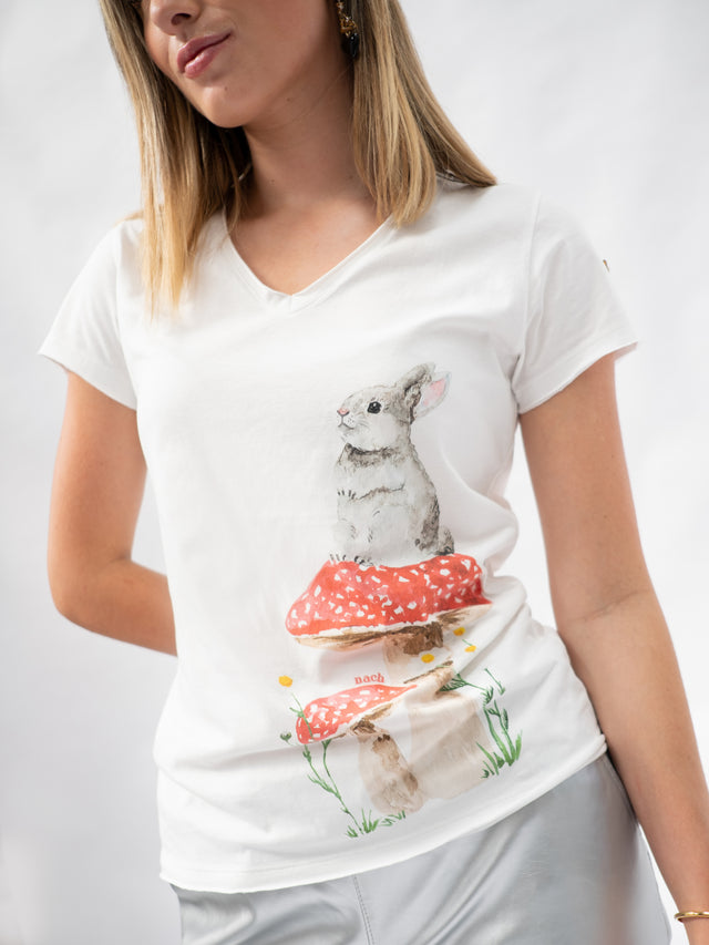 nach bijoux T-shirt Victor - Lapin et champignons