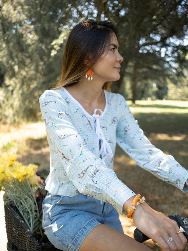 nach bijoux Top upcyclé vichy - Nach x Argile Studio