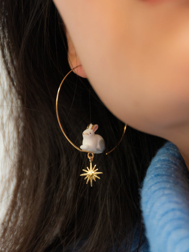 nach bijoux Petites créoles lièvre polaire - Arctique