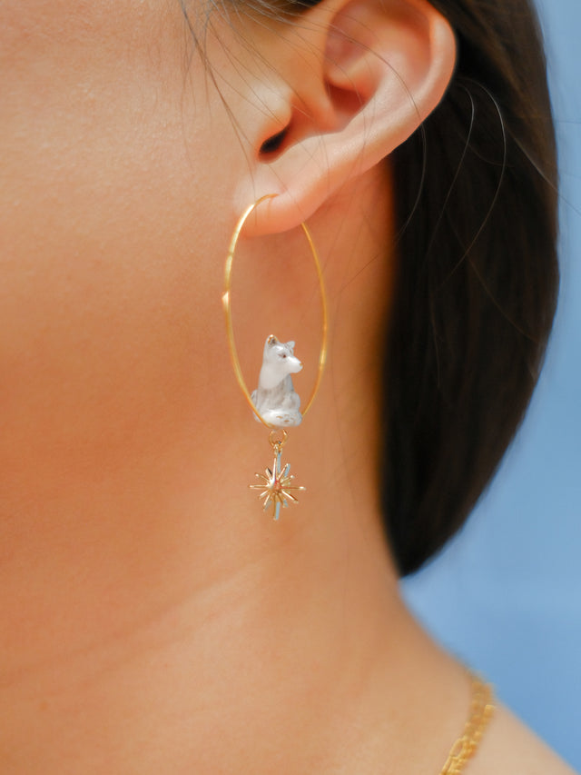 Nach Bijoux Petites Créoles Renard Polaire - Arctique