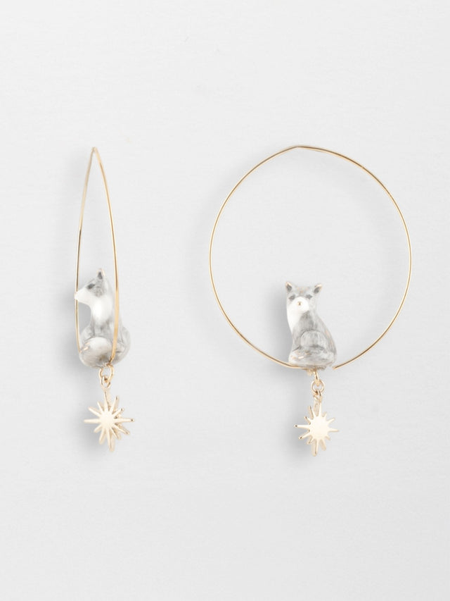 nach bijoux Petites créoles renard polaire - Arctique