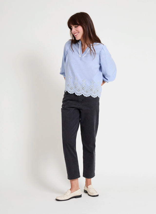 naf naf Blouse Bleu Chambray