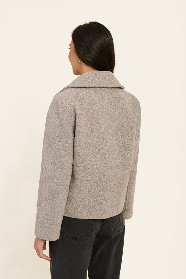 Naf Naf Blouson Bouclette Gris