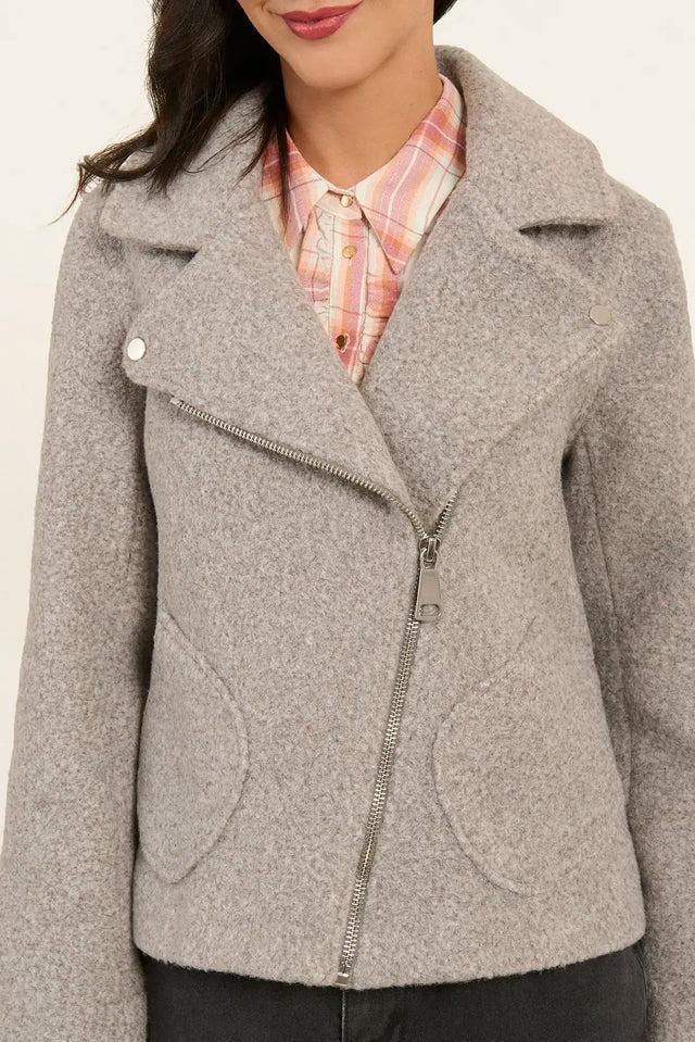 Naf Naf Blouson Bouclette Gris