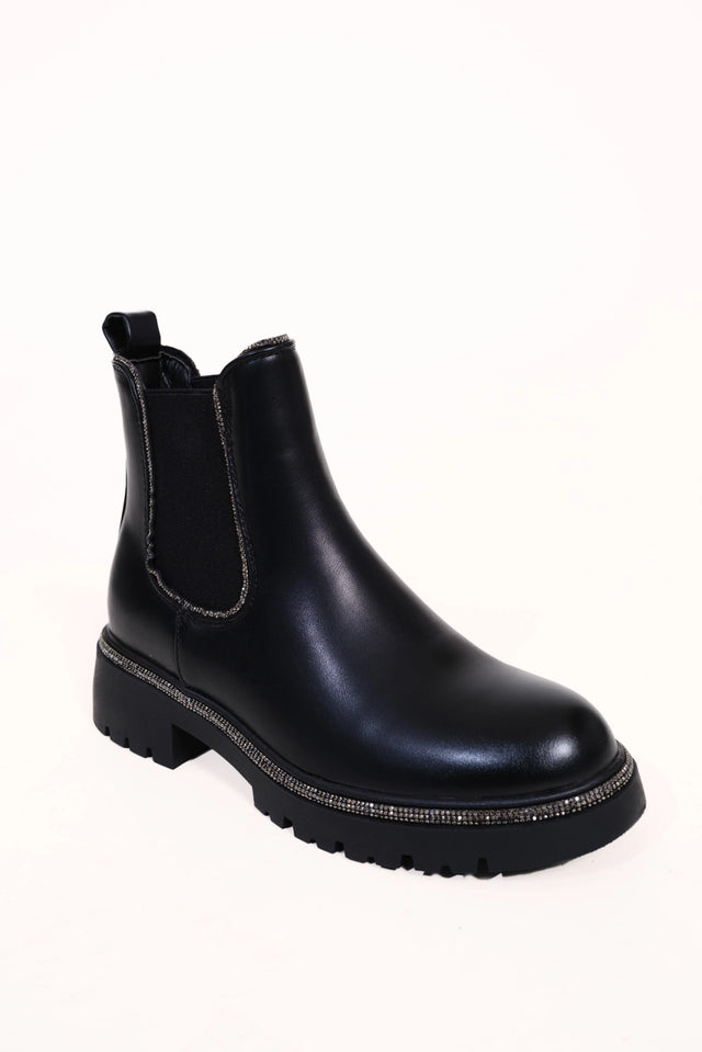 naf naf Bottines détails strass Noir