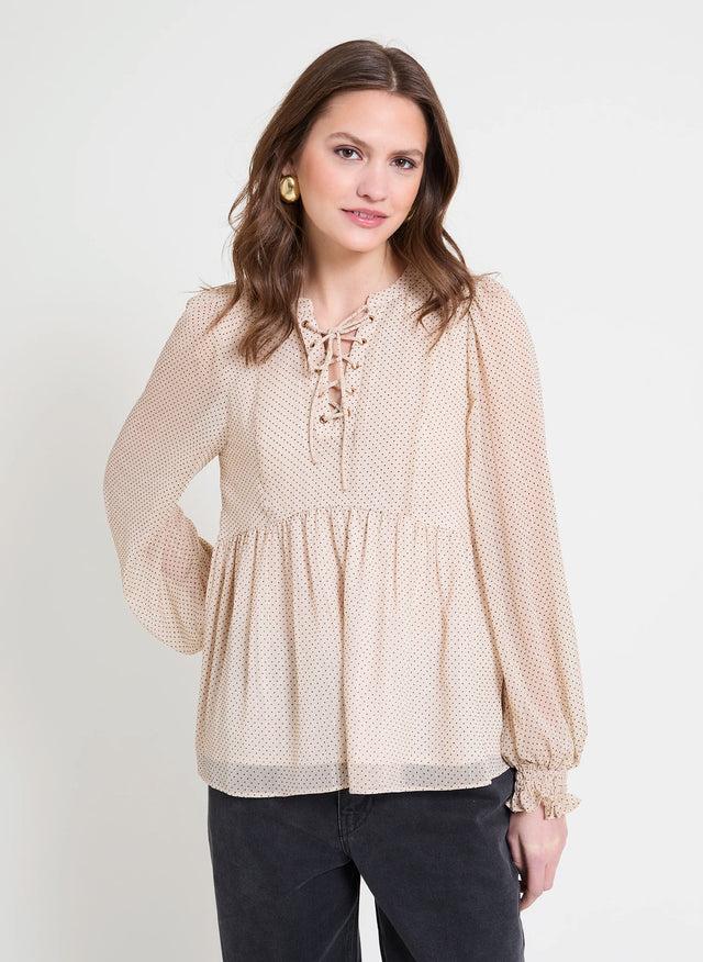 Naf Naf Chemisier Alonit Beige/Noir