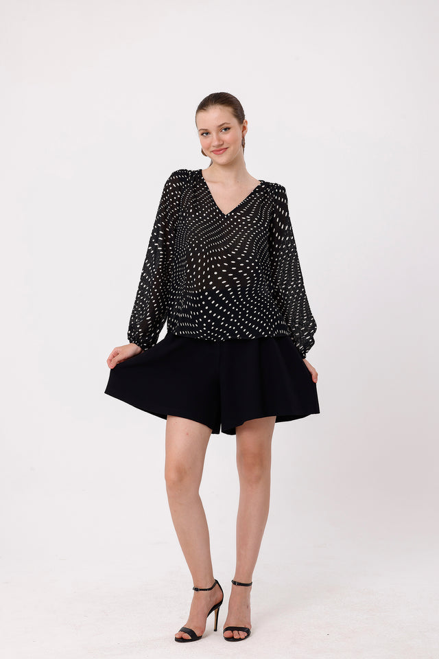 Naf Naf Chemisier Billes Pois Noir / Blanc