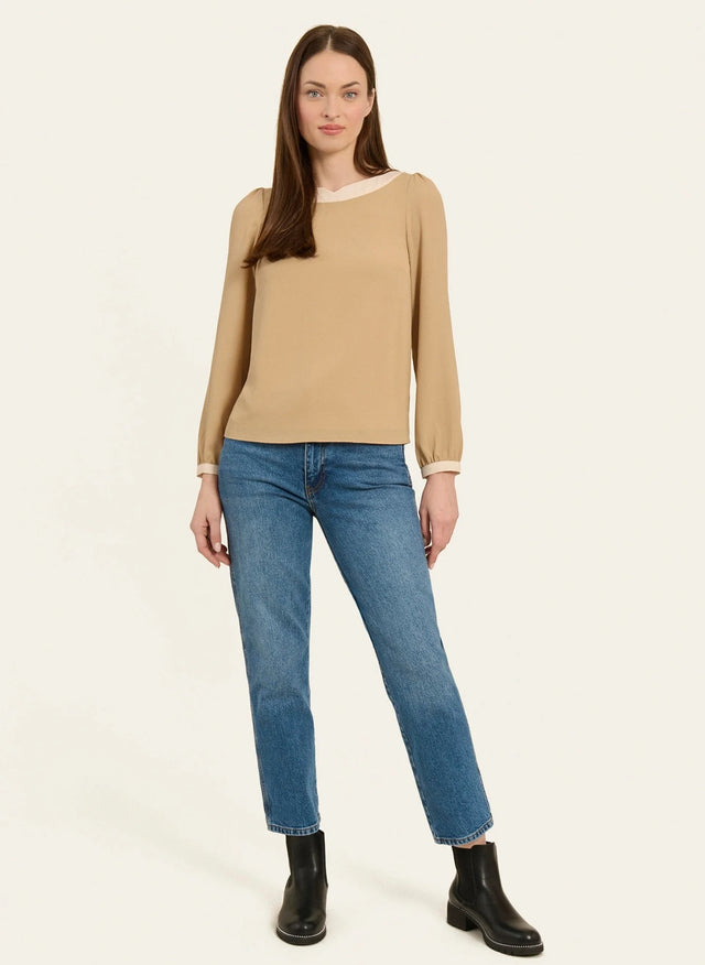 Naf Naf Chemisier Contraste Beige