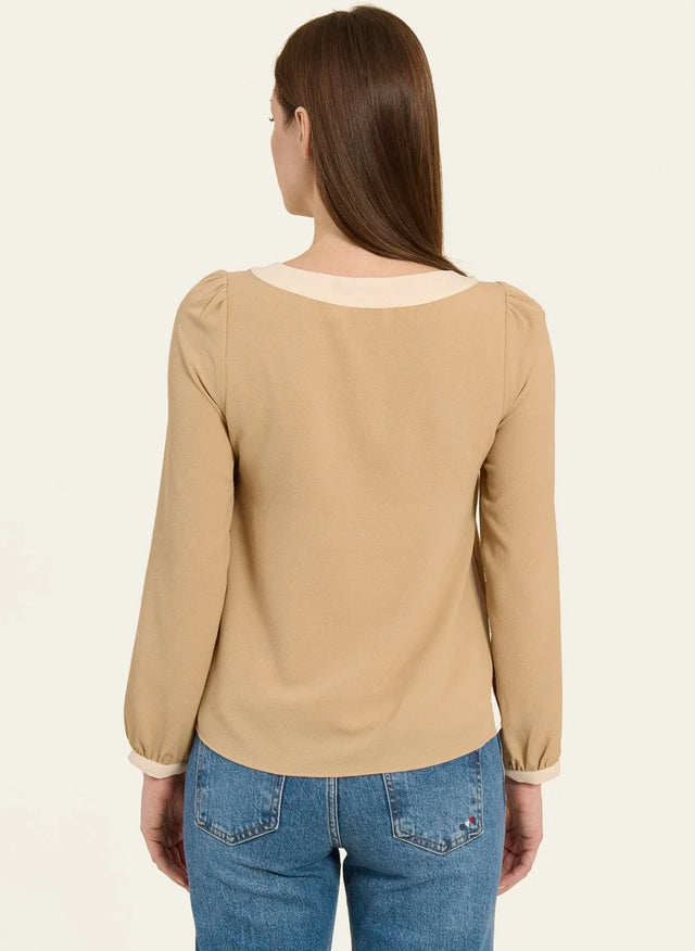 Naf Naf Chemisier Contraste Beige