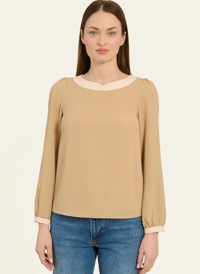 naf naf Chemisier Contraste Beige