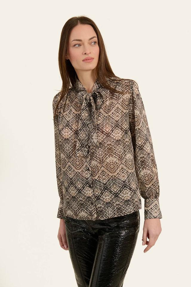 Naf Naf Chemisier Leopard Imprime Beige